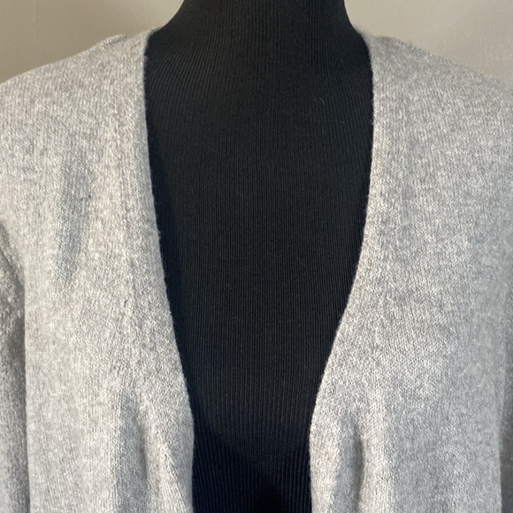 Charter Club Open Front Color-Block Cardigan Sweater Gray & Blues Sz L NWOT - Picture 2 of 7